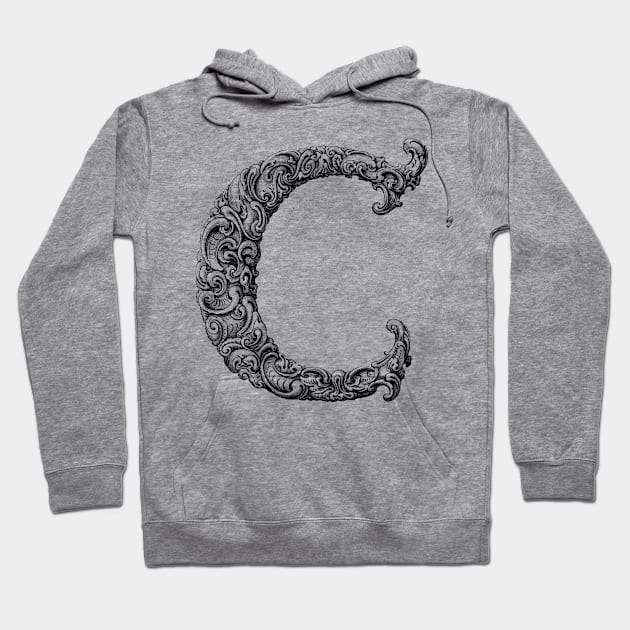 Vintage Initial Letter Lettering Alphabet C Hoodie by AltrusianGrace